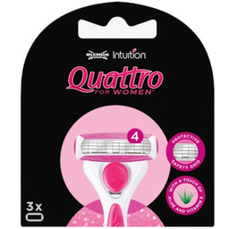 Wilkinson Quattro For Women wkłady do maszynki z 4 ostrzami dla kobiet 3szt