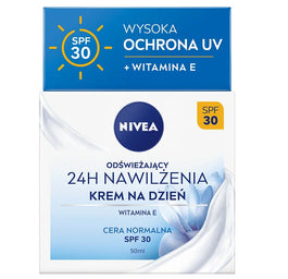 Nivea 24H Nawilżenia odświeżający krem na dzień SPF30 cera normalna 50ml