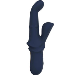 Dream Toys Goddess Iris wibrator duo z funkcją kołysania i ruchomymi kuleczkami Granatowy