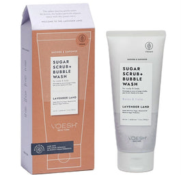 VOESH Sugar Scrub + Bubble Wash cukrowy peeling myjący do ciała i skóry głowy Lavender Land 210g