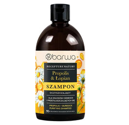 Barwa Receptury Natury oczyszczający szampon do włosów Propolis + Łopian 380ml