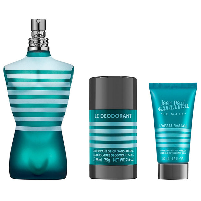Jean Paul Gaultier Le Male zestaw woda toaletowa spray 125ml + balsam po goleniu 50ml + dezodorant sztyft 75g