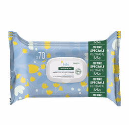 Klorane Bebe Gentle Cleansing Wipes delikatne chusteczki oczyszczające 3x70szt