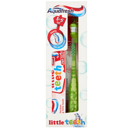 Aquafresh Little Teeth zestaw pasta do zębów 50ml + szczoteczka do zębów 3-5 lat