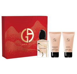 Giorgio Armani Si zestaw woda perfumowana spray 50ml + balsam do ciała 50ml + żel pod prysznic 50ml