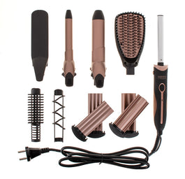 Camry Hair Styler zestaw do stylizacji włosów 5in1 1200W płytka falująca 3D + lokówka 32mm + lokówka 19mm + szczotka prostująca + płytki karbujące Zig-Zag