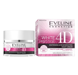 Eveline Cosmetics White Prestige 4D wybielający i regenerujący krem na noc 50ml