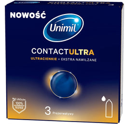 Unimil Contact Ultra ultracienkie nawilżane prezerwatywy 3szt.