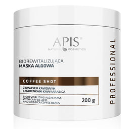 APIS Coffee Shot biorewitalizująca maska algowa z kwasem kawowym i ziarenkami kawy arabica 200g