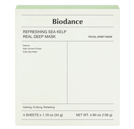 Biodance Refreshing Sea Kelp Real Deep Mask łagodząca maska w płachcie 4x34g