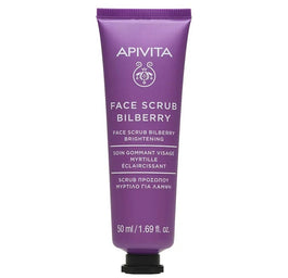 Apivita Face Scrub Bilberry Brightening delikatny peeling rozświetlający do twarzy Borówka 50ml