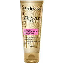 Perfecta 24K Gold & Rose Oil luksusowy regenerujący krem do rąk 75ml