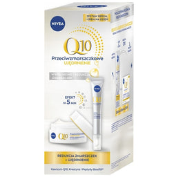 Nivea Q10 Przeciwzmarszczkowy Duet zestaw ekstra ujędrniający krem na dzień SPF15 50ml + serum precyzyjny wypełniacz zmarszczek 15ml