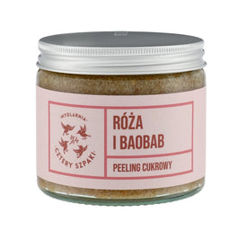 Mydlarnia Cztery Szpaki Peeling cukrowy do ciała Róża i Baobab 250ml