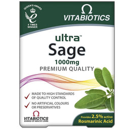 Vitabiotics Ultra Sage suplement diety z szałwią 30 tabletek