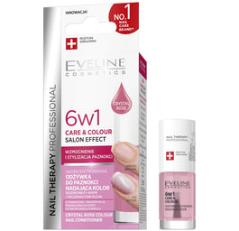 Eveline Cosmetics Nail Therapy Professional 6w1 Care & Colour skoncentrowana odżywka do paznokci nadająca kolor Crystal Rose 5ml