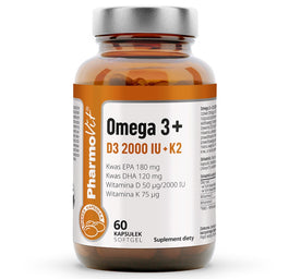 Pharmovit Omega 3 + D3 2000 IU + K2 suplement diety 60 kapsułek