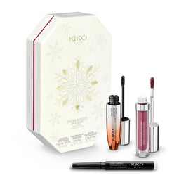 KIKO Milano Snow-Kissed Holiday Glam-Faves Make Up Gift Set zestaw tusz do rzęs 12ml + pomadka w płynie 3ml + cień do powiek w sztyfcie 1.6g