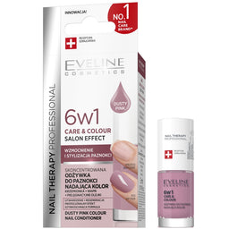 Eveline Cosmetics Nail Therapy Professional 6w1 Care & Colour skoncentrowana odżywka do paznokci nadająca kolor Dusty Pink 5ml