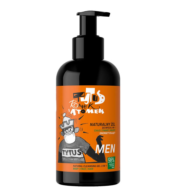4organic Men energetyzujący żel do mycia 3w1 ciała twarzy i włosów Tytus Romek i A'Tomek 200ml