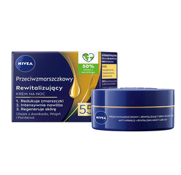 Nivea Przeciwzmarszczkowy + Rewitalizujący krem na noc 55+ 50ml