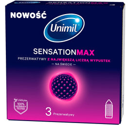 Unimil Senstation Max prezerwatywy z największa liczbą wypustek 3szt.