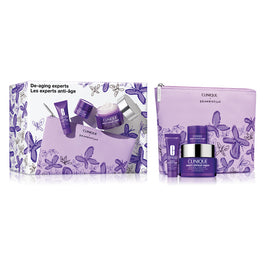 Clinique De-Aging Experts zestaw liftingujący krem do twarzy i szyi 50ml + korygujące serum przeciwzmarszczkowe 10ml + korygujący krem przeciwzmarszczkowy pod oczy 5ml + kosmetyczka