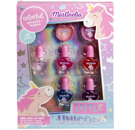 Martinelia Little Unicorn Nail Polish & Lip Set zestaw błyszczyk do ust 2szt. + lakier do paznokci 5szt.