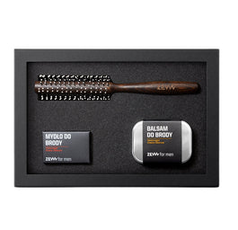 Zew For Men Broda na Sztorc zestaw mydło do brody 85ml + balsam do brody 80ml + roller do włosów i brody