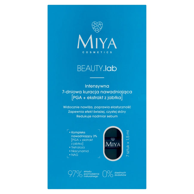 Miya Cosmetics BEAUTY.lab intensywna 7-dniowa kuracja nawadniająca [PGA + ekstrakt z jabłka] 7x1.5ml
