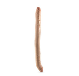 Blush Dr. Skin+ Posable Double Dong dwustronne realistyczne dildo Beige 42cm
