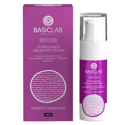BasicLab Esteticus stymulujące serum peptydowe 15% kompleksu peptydów 5% kompleksu czynników wzrostu mikroigły Napięcie i Ujędrnienie 30ml