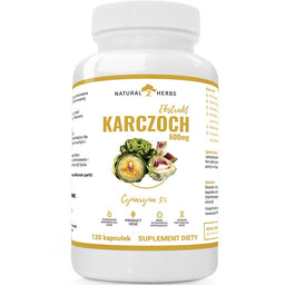 Natural Herbs Karczoch ekstrakt 600mg suplement diety 120 kapsułek