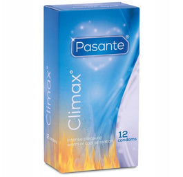 Pasante Climax prążkowane prezerwatywy z efektem rozgrzewającym i z efektem chłodzącym 12szt