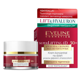 Eveline Cosmetics Super Lifting 4D krem-koncentrat przeciw głębokim zmarszczkom na dzień 50+ 50ml