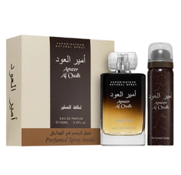 Lattafa Ameer Al Oudh zestaw woda perfumowana spray 100ml + dezodorant spray 50ml