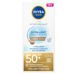 Nivea Sun Ultra Light Daily Fluid SPF50+ fluid do twarzy Medium Tinted 40ml