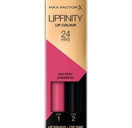 Max Factor Lipfinity Lip Colour dwufazowa pomadka w płynie o długotrwałym efekcie 024 Stay Cheerful