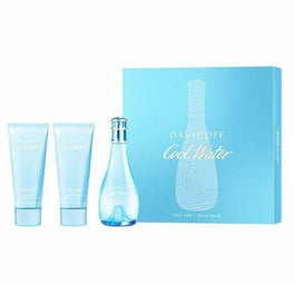 Davidoff Cool Water Woman zestaw woda toaletowa spray 100ml + balsam do ciała 75ml + żel pod prysznic 75ml