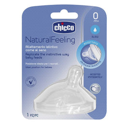 Chicco NaturalFeeling smoczek silikonowy na butelkę przepływ wolny 0m+ 1szt
