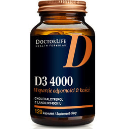 Doctor Life D3 4000 wsparcie odporności & kości suplement diety 120 kapsułek