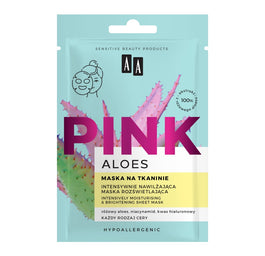 AA Aloes Pink intensywnie nawilżająca maska rozświetlająca na tkaninie 18ml