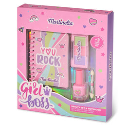 Martinelia Super Girl Beauty Set & Notebook zestaw lakier do paznokci + notatnik + paleta cieni do powiek + aplikator