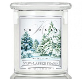Kringle Candle Średnia świeca zapachowa z dwoma knotami Snow Capped Fraser 411g
