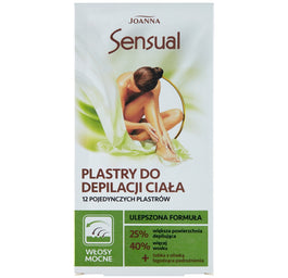 Joanna Sensual plastry do depilacji ciała włosy mocne 12szt + tubka z oliwką łagodzącą 10ml