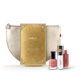 KIKO Milano A Holiday Fable All Is Bright Longwear Kit 01 Everyday Look zestaw dwuetapowa płynna pomadka do ust 103 6ml + lakier do paznokci 11ml + kosmetyczka