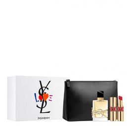 Yves Saint Laurent Libre Pour Femme zestaw woda perfumowana spray 50ml + Rouge Volupte Shine No.105 3.2g + kosmetyczka