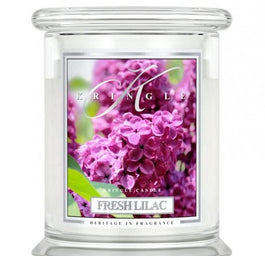 Kringle Candle Średnia świeca zapachowa z dwoma knotami Fresh Lilac 411g