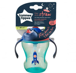 Tommee Tippee Straw Cup kubek niekapek ze słomką 6m+ Boy 230ml