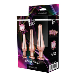 Dream Toys Gleaming Love Rose Gold Pleasure Plug Set zestaw korków analnych 3szt.